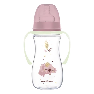 Canpol babies Anti-kólikás cumisüveg, világító fogantyúval, EasyStart, SLEEPY KOALA, 300 ml -