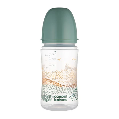 Canpol babies Anti-kólikás cumisüveg, EasyStart, MOUNTAINS, 240 ml - zöld