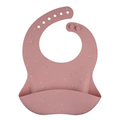 Canpol babies Szilikon előke zsebbel, DOTS - pink