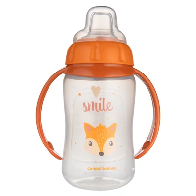 Canpol babies Tanulópohár szilikon ivócsőrrel, CUTE ANIMALS, 320ml, róka