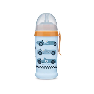 Canpol babies Sport itatópohár, cseppmentes szilikon szívószállal, 350 ml, RACING - világoské