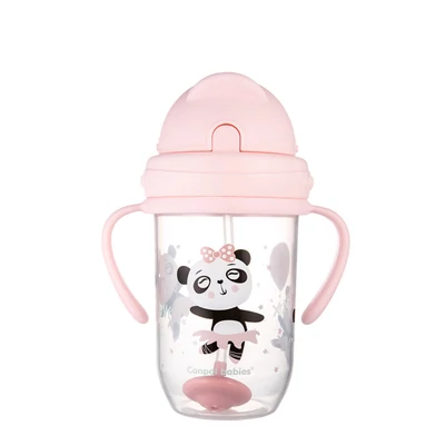 Canpol babies Súlyozott szívószálas cseppmentes itatópohár, 270ml, 6hó+, EXOTIC ANIMALS - pin