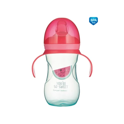 Canpol babies Gyakorló itatópohár szilikon szeleppel, 270 ml, SO COOL - rózsaszín