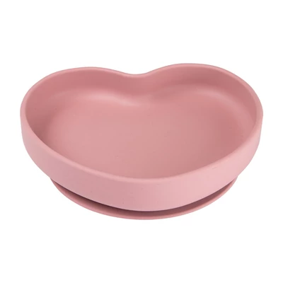 Canpol babies Szilikonos tányér tapadókoronggal, HEART - pink