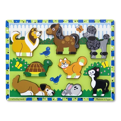 Melissa & Doug Fa készségfejlestő játék, könnyen megfogható puzzle