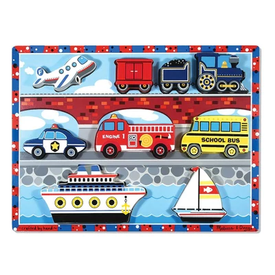 Melissa & Doug Fa készségfejlestő játék, könnyen megfogható puzzle