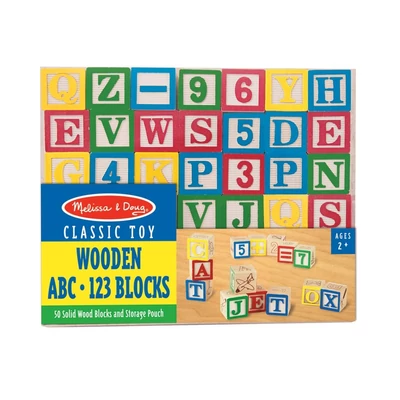 Melissa & Doug Fa készségfejlesztő játék, ABC és számok