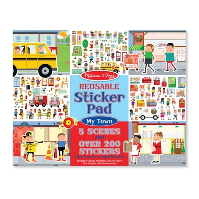 Melissa & Doug Kreatív játék, Újrahasználható matrica készlet, város