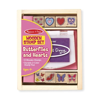 Melissa & Doug Fa nyomda készlet, pillangó és szív