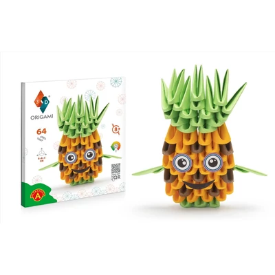 Origami 3D Ananász papírhajtogatós építőjáték