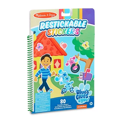 Melissa & Doug kreatív játék, újrahasználható matricakészlet, Azúrkék nyomok és te - Azúrkék kedvenc helyei