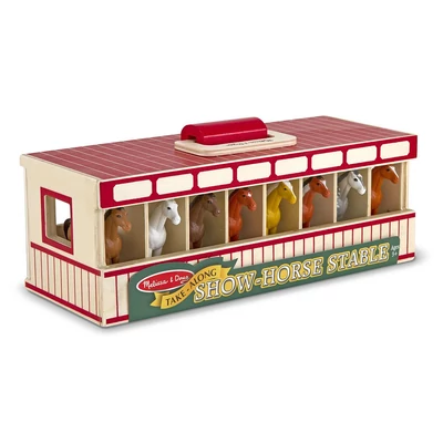 Melissa & Doug Ló figurák, 8 db, istállóval