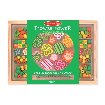 Melissa & Doug Kreatív játék, Fa gyöngy szett, virágok