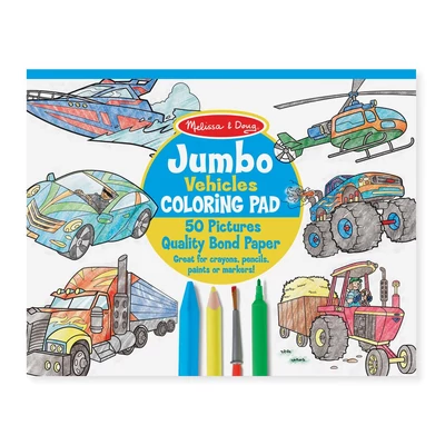 Melissa & Doug Kreatív játék, Jumbo színező, járművek