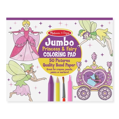 Melissa & Doug Kreatív játék, Jumbo színező, hercegnő és tündérek
