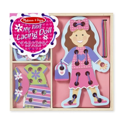 Melissa & Doug Készségfejlesztő játék, Fűzős öltöztető, kislány