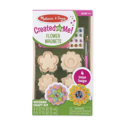 Melissa & Doug Kreatív játék, Fa hűtőmágnes készítés, virágok