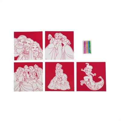 Canenco Disney Princess bársonyos színező szett, 5 db-os