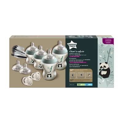Tommee Tippee újszülött cumisüveg kezdő szett CTN (9 db) szürke panda