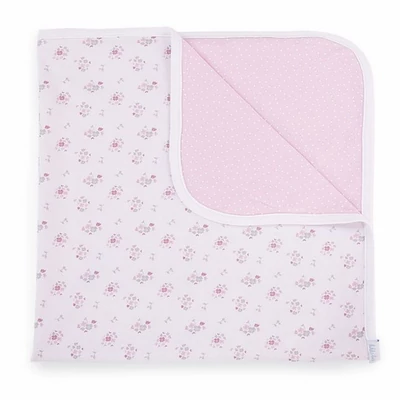 Kikkaboo takaró jersey kétoldalas 80x80cm virágos pink