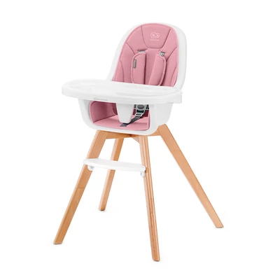 Kinderkraft etetõszék Tixi 2in1 fa lábbal pink