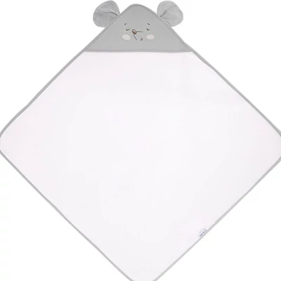 Kikkaboo fürdőlepedő kapucnis 90x90cm egeres szürke