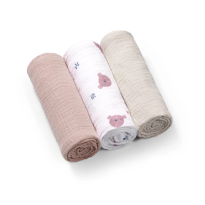 BabyOno textilpelenka színes 3db gyûrt muszlin szürke 828/03