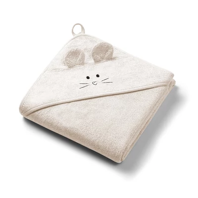 BabyOno fürdõlepedõ kapucnis bambusz 100x100cm egérfülekkel krémszínû 1553/05