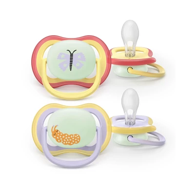 Philips AVENT játszócumi Ultra Air éjszakai pillangó 0-6hó lányos 2db