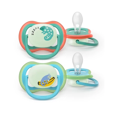 Philips AVENT játszócumi Ultra Air éjszakai kaméleon 6-18hó fiús 2db