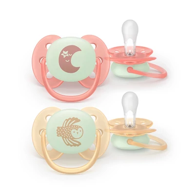 Philips AVENT játszócumi Ultrasoft éjszakai hold 0-6hó lányos 2db