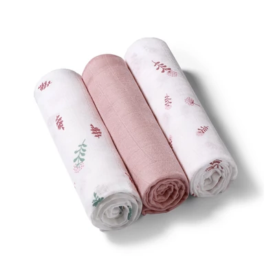 BabyOno textilpelenka színes 3db bambusz rózsaszín 397/14