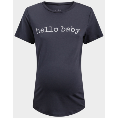 Kismama felső, póló Hello Baby felirattal Isabel xs szürke