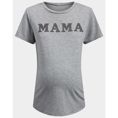 Kismama felső, póló MAMA, ANYA felirattal Isabel xs szürke
