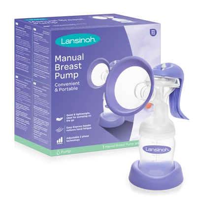 Lansinoh 2 fázisú kézi mellszívó + Lansinoh Soothies® regeneráló mellpárna