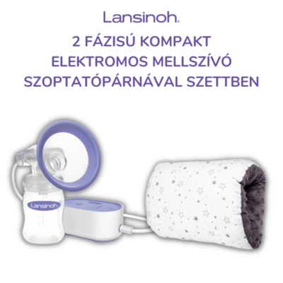 Lansinoh 2 fázisú kompakt elektromos mellszívó szoptatópárnával szettben  