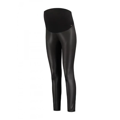 Magas fényű, bőrhatású kismama Leggings Love2Wait xl fekete