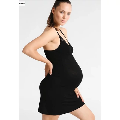 Kismama és szoptatós hálóing csipke hátrésszel CacheCoeur Serenity m fekete