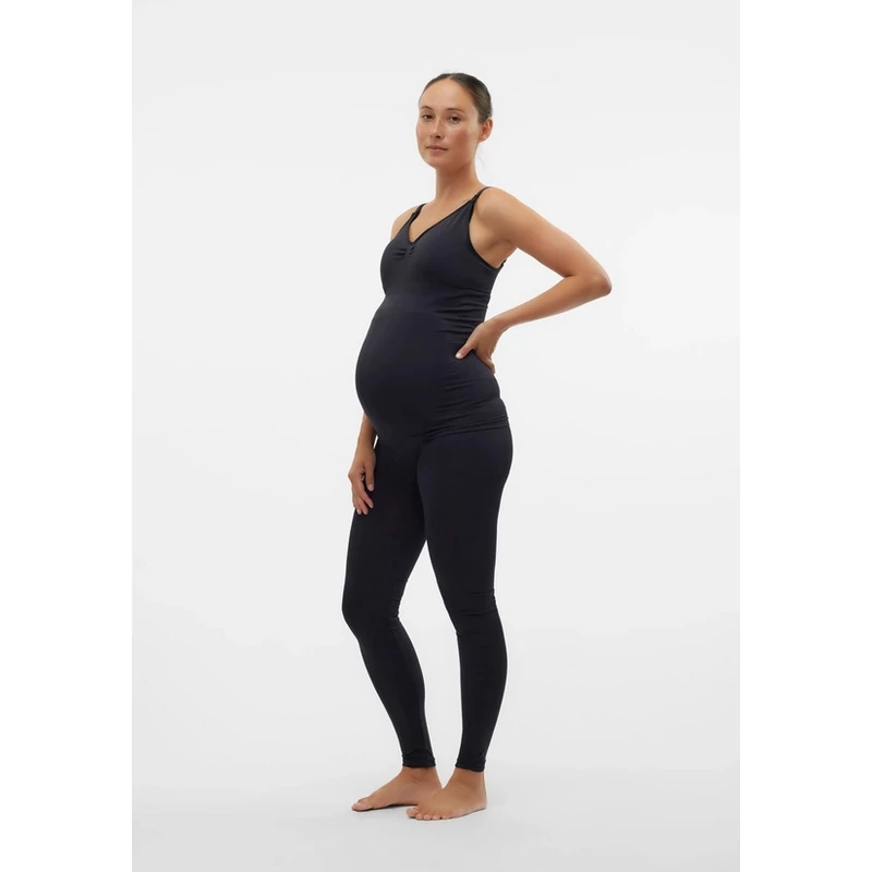 Varrásmentes kismama leggings fekete Mamalicious fekete