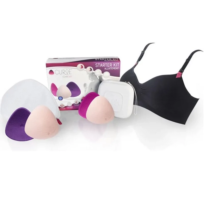 Kismama, Szoptatós kezdő Szett melltartóval + melltartó betétekkel, AJÁNDÉKOKKAL CacheCoeur Starter Kit Curve