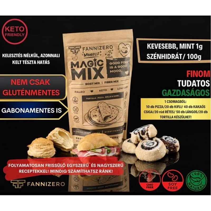 FanniZero Magic Mix (500 g)  bambusz és útifűmaghéj lisztkeverék