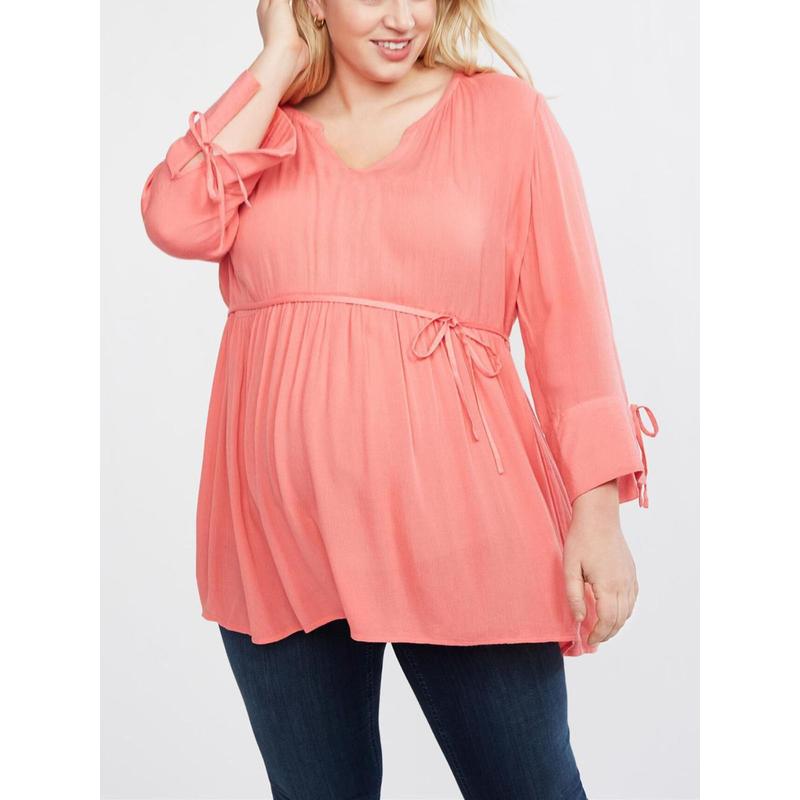 Kismama blúz Plus Size Motherhood xxxl korall
