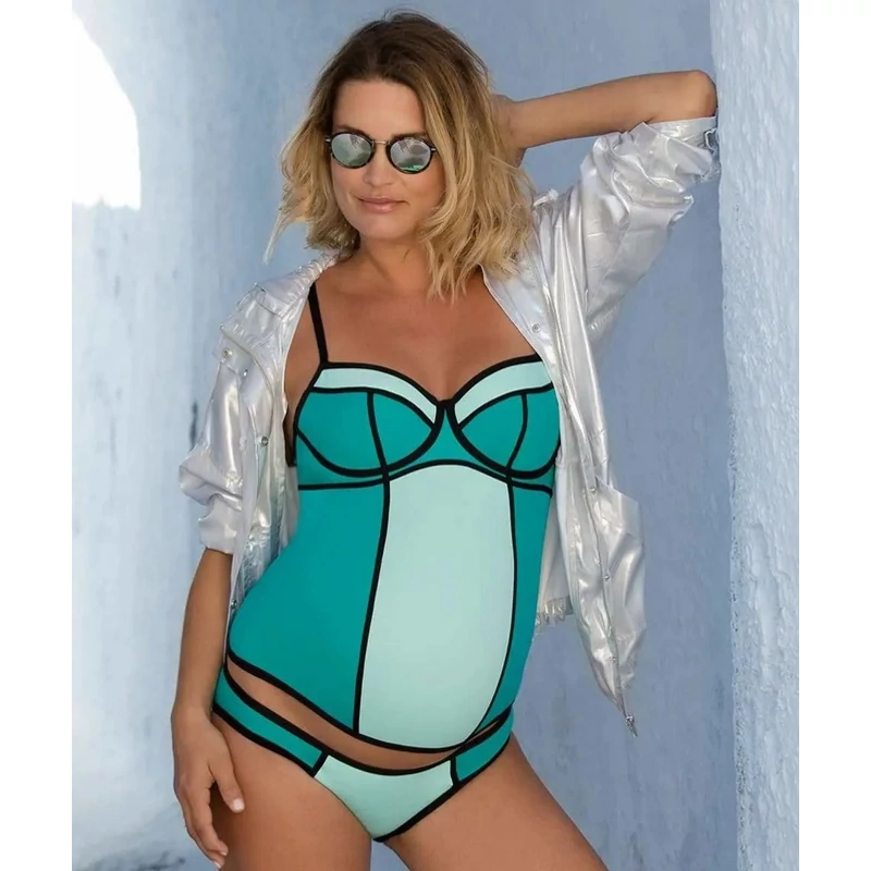 Rosy sportos kismama tankini CacheCoeur menta xs menta