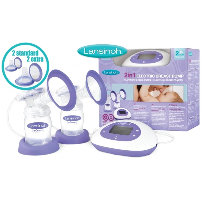 2 in 1 professzionális elektromos dupla mellszívó + 2 db 160 ml cumisüveg szett  