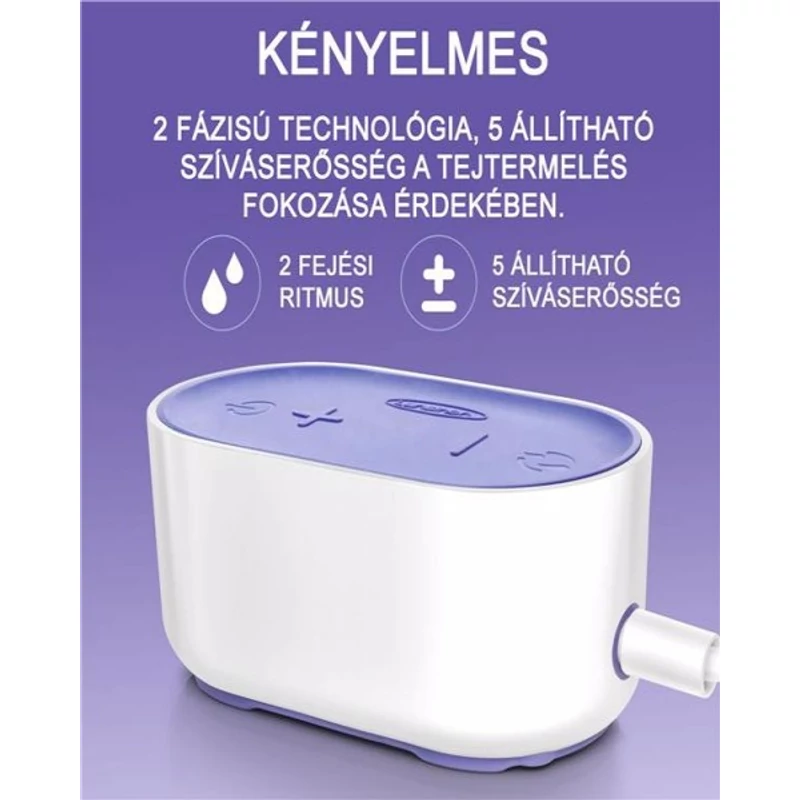2 fázisú kompakt elektromos mellszívó + 160 ml cumisüveggel és mintacsomaggal