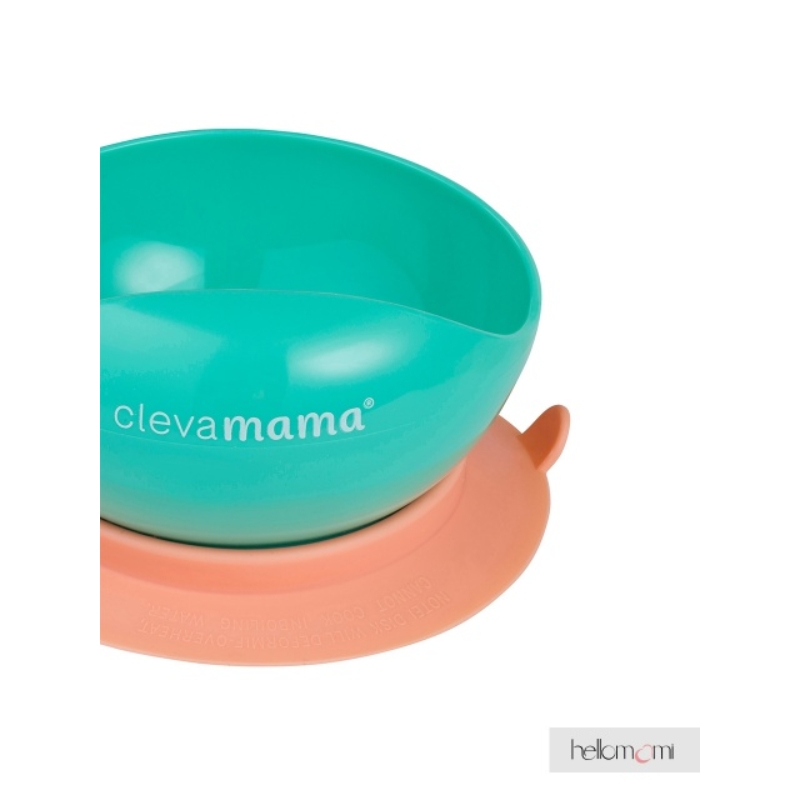 Clevamama tapadóaljú tányér kanállal és villával