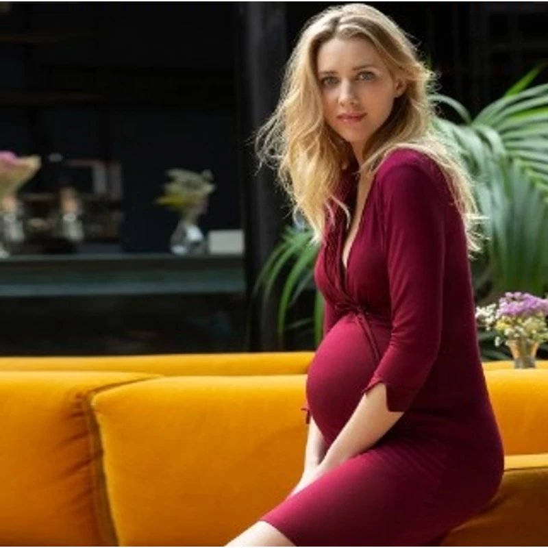 Kismama és szoptatós hálóing bordó CacheCoeur Milk l bordó