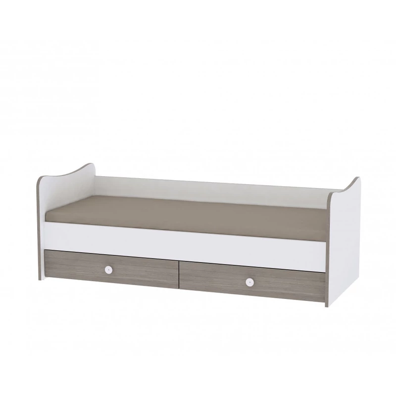 Lorelli Trend PLUS kombi ágy 70x165 - White & Blue Elm / Fehér & Kék csíkozás