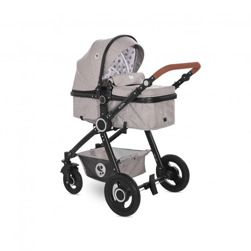 Lorelli Alexa SET babakocsi mózessé alakítható sport résszel - Opaline Grey Elephants