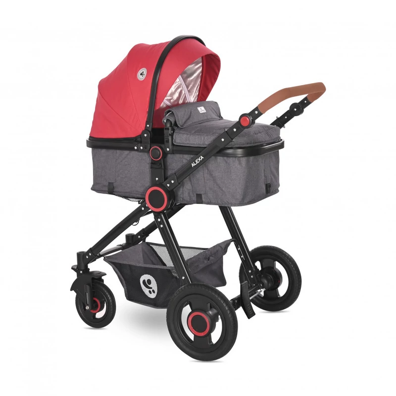 Lorelli Alexa SET babakocsi mózessé alakítható sport résszel - Cherry Red
